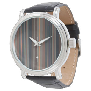 Dark Forest Woodlands Stripes Design Watch