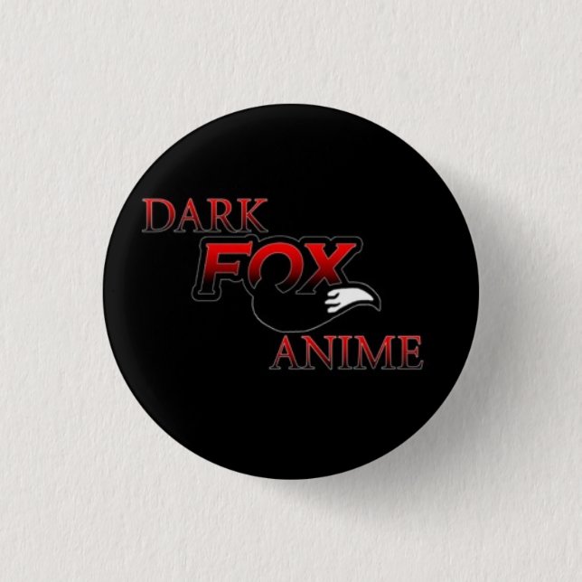 Dark fox anime pinback button (Front)