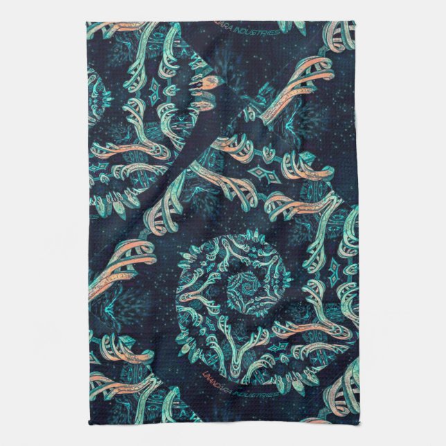 Dark fractal elegance kitchen towel (Vertical)