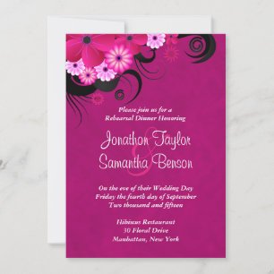 Dark Fuchsia 5x7 Wedding Rehearsal Dinner Invites