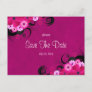 Dark Fuchsia Floral Save The Date Announcements