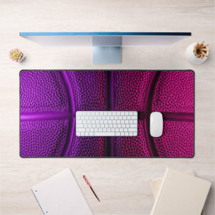 Dark Fuchsia Neon Purple Basketball Ball Gaming Desk Mat
