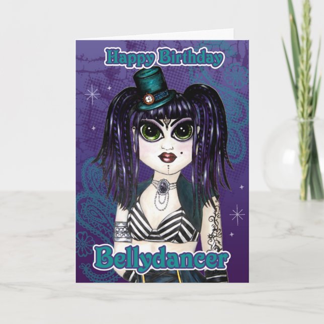 Dark Fusion Belly Dancer Birthday Card (Front)