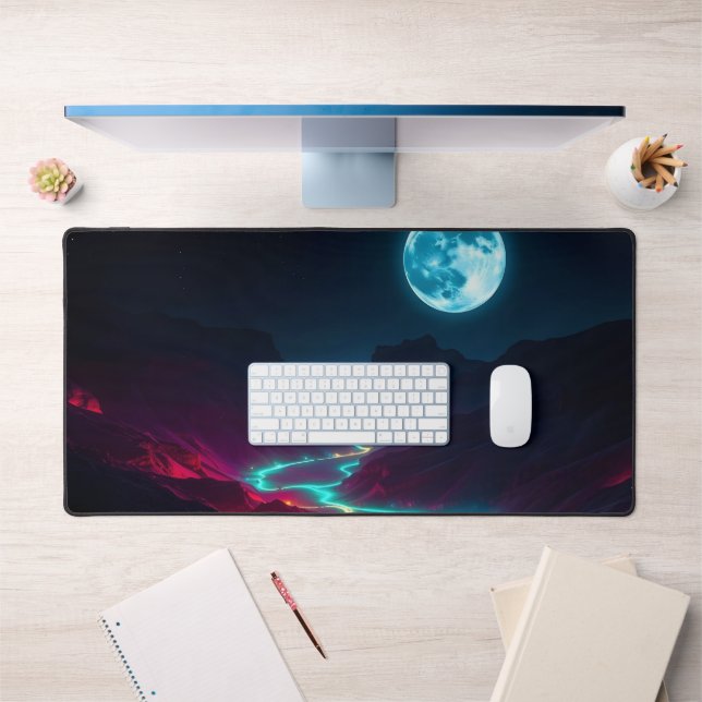 Dark Galaxy Moon Desk Mat – Celestial Aesthetic Of (Office 1)