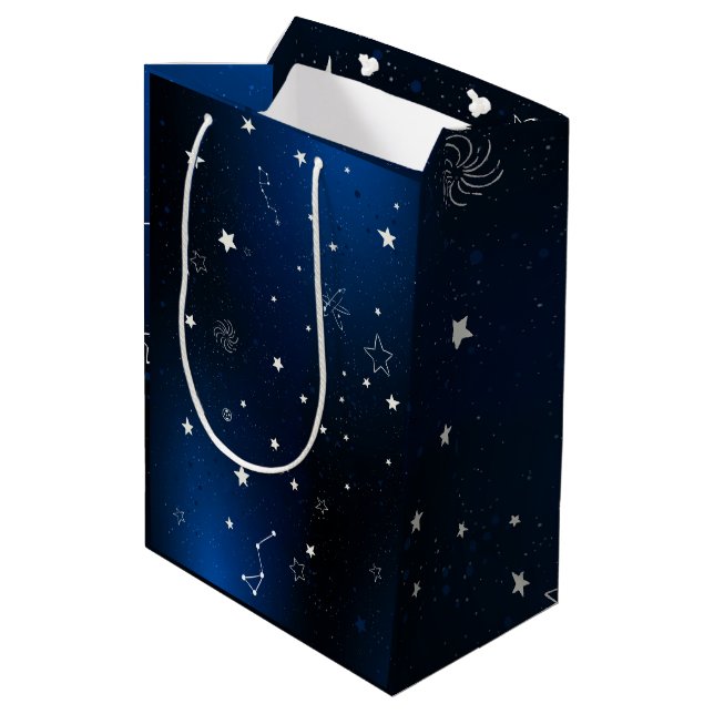  Dark Galaxy With Stars Medium Gift Bag (Back Angled)
