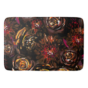 Dark Garden Autumn Glow Flowers Fall  Bath Mat