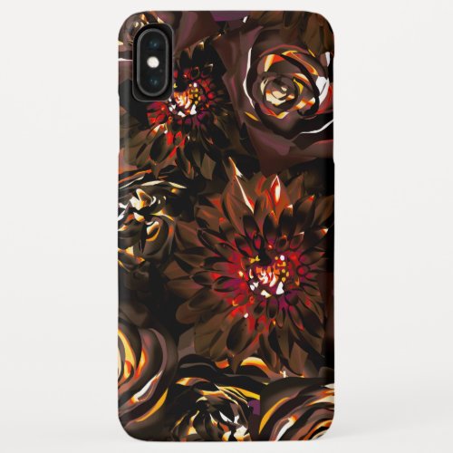 Dark Garden Autumn Glow Flowers Fall iPhone XS Max Case