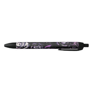 Dark Garden Bewitching Purple Glam Flowers Pen