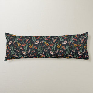 Dark Garden Birds & Butterflies Body Pillow