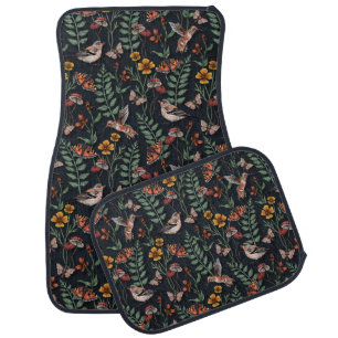 Dark Garden Birds & Butterflies Car Floor Mat