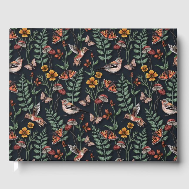 Dark Garden Birds & Butterflies Guest Book (Front)