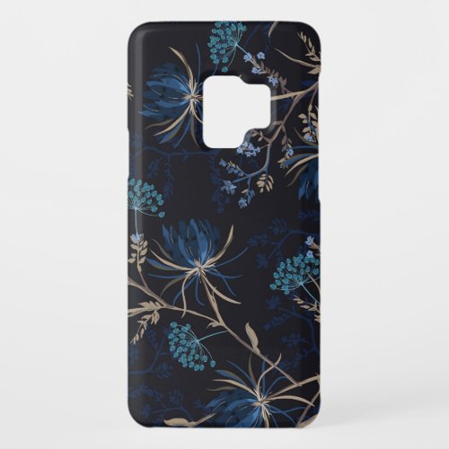 Dark Garden Monotone Blue Floral Case_Mate Samsung Galaxy S9 Case