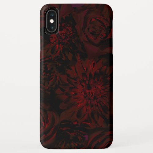 Dark Garden Red Romantic Flowers Gothic Glam iPhone XS Max Case