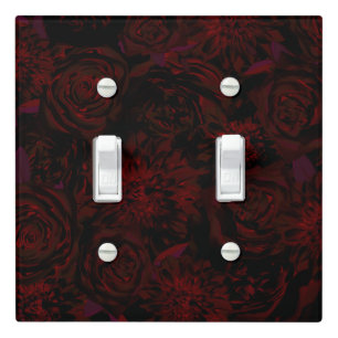 Dark Garden Red Romantic Flowers Gothic Glam Light Switch Cover
