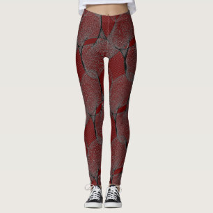 Dark Garnet Red 650000 & "Spider Web" Lace Leggings