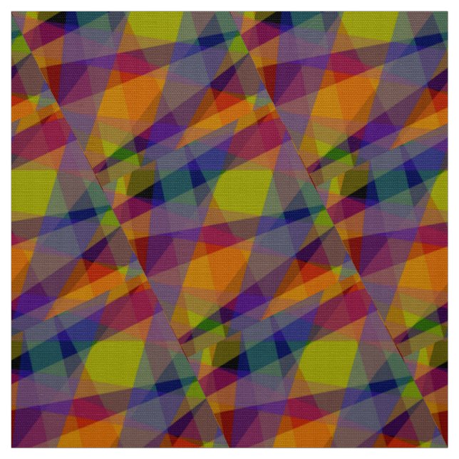 Dark Geometric - Polyester Weave Fabric (Swatch)