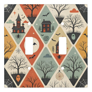 Dark ghost pattern light switch cover