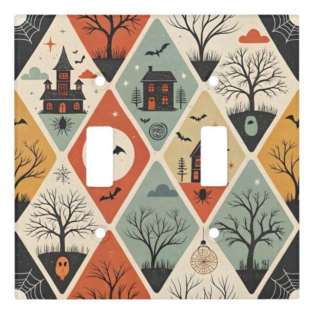 Dark ghost pattern light switch cover (Front)