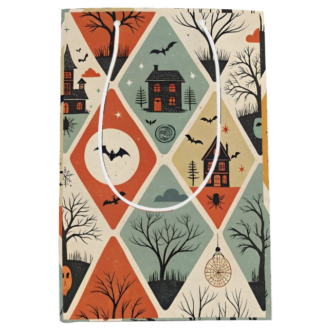 Dark ghost pattern medium gift bag (Front)