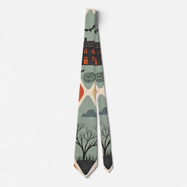 Dark ghost pattern neck tie (Front)