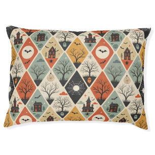 Dark ghost pattern pet bed