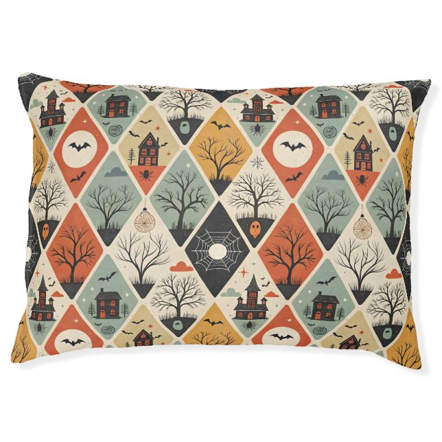Dark ghost pattern pet bed (Front)