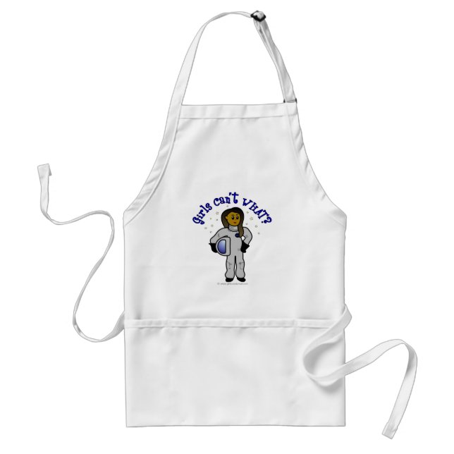Dark Girl Astronaut Adult Apron (Front)