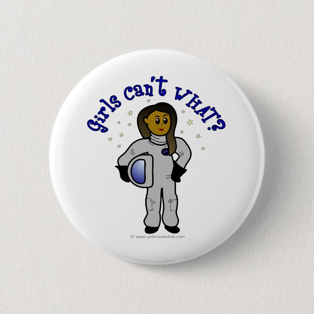 Dark Girl Astronaut Button (Front)
