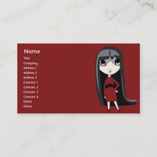Customizable Dark Girl - Business Business Card Templates