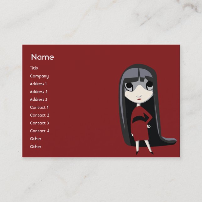 Dark Girl - Chubby Business Card (Front)