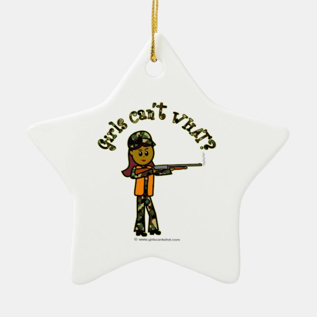 Dark Girl Hunting Ceramic Ornament (Front)