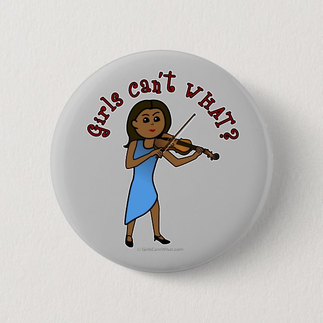 Dark Girl Playing Violin Button (Front)