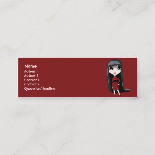 Dark Girl - Skinny Business Card Templates