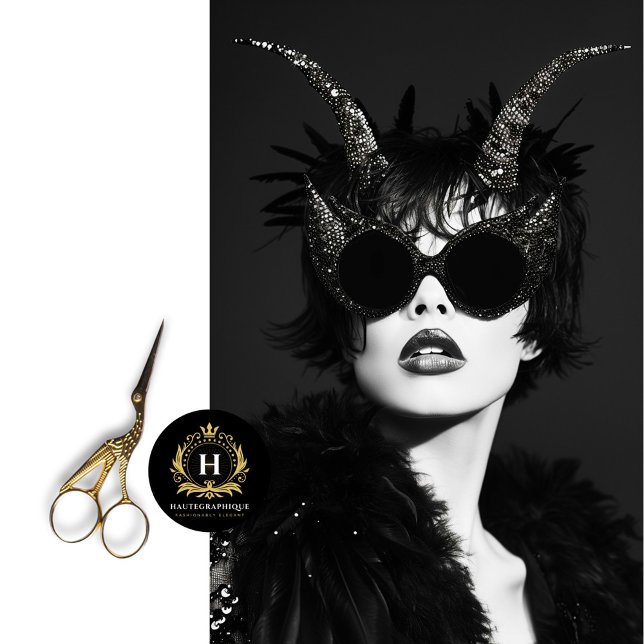 Dark Glam Rock Star with Horns Decoupage  Tissue Paper (Creator Uploaded)