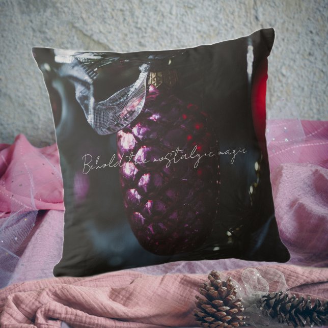 Dark glamour Christmas ornaments  Throw Pillow (Creator Uploaded)