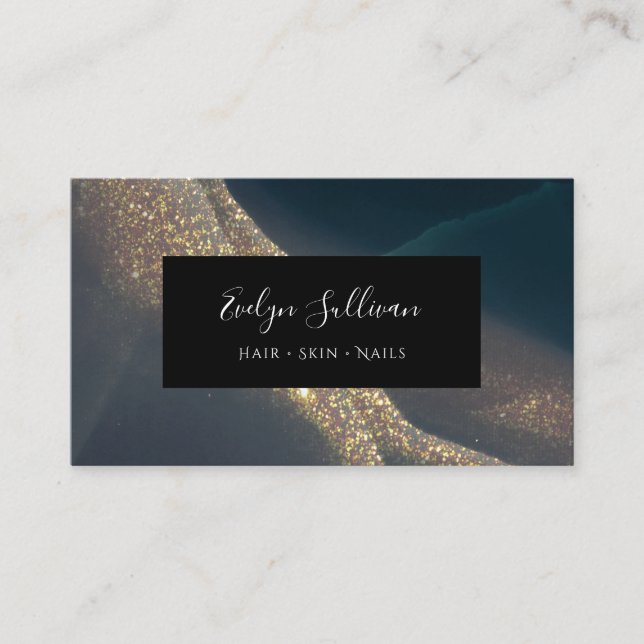 dark glitter background business card (Front)