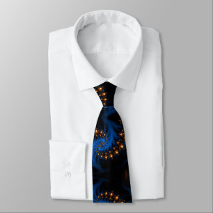 dark glowing fractal lights pattern neck tie