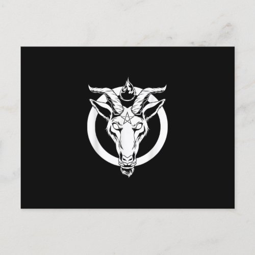 Dark Goat Baphomet _ Satanic Lucifer Beelzebub Announcement Postcard
