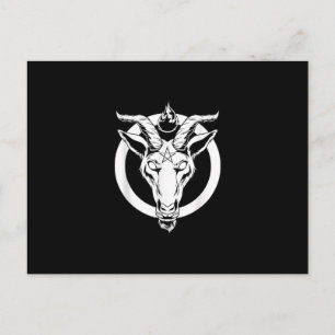 Dark Goat Baphomet, Satanic Lucifer Beelzebub Gift Announcement Postcard