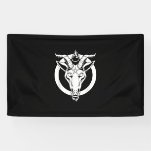Dark Goat Baphomet, Satanic Lucifer Beelzebub Gift Banner