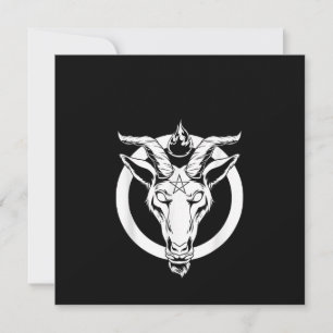 Dark Goat Baphomet, Satanic Lucifer Beelzebub Gift Invitation