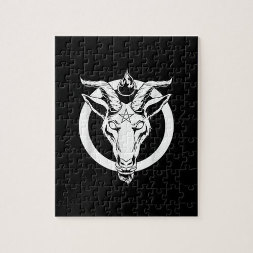 Dark Goat Baphomet Satanic Lucifer Beelzebub Gift Jigsaw Puzzle