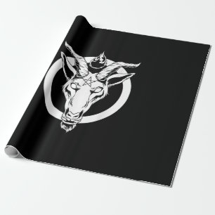 Dark Goat Baphomet, Satanic Lucifer Beelzebub Gift Wrapping Paper