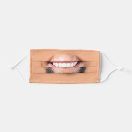 Dark Goatee Smiling Face Mask (Front, Folded)