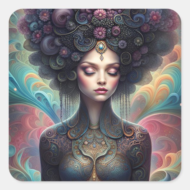 Dark Goddess Square Sticker (Front)