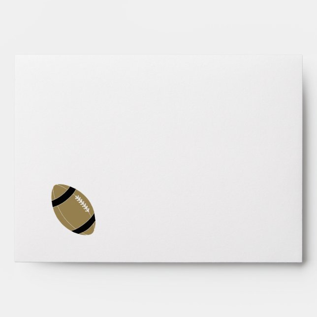 Dark Gold, Black, & White Football Theme Envelope (Front)