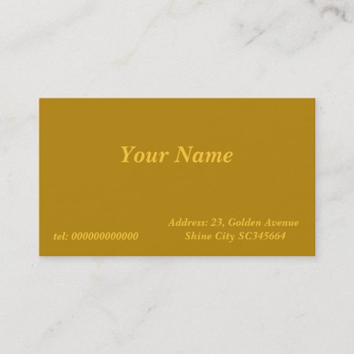 Customizable dark gold business card