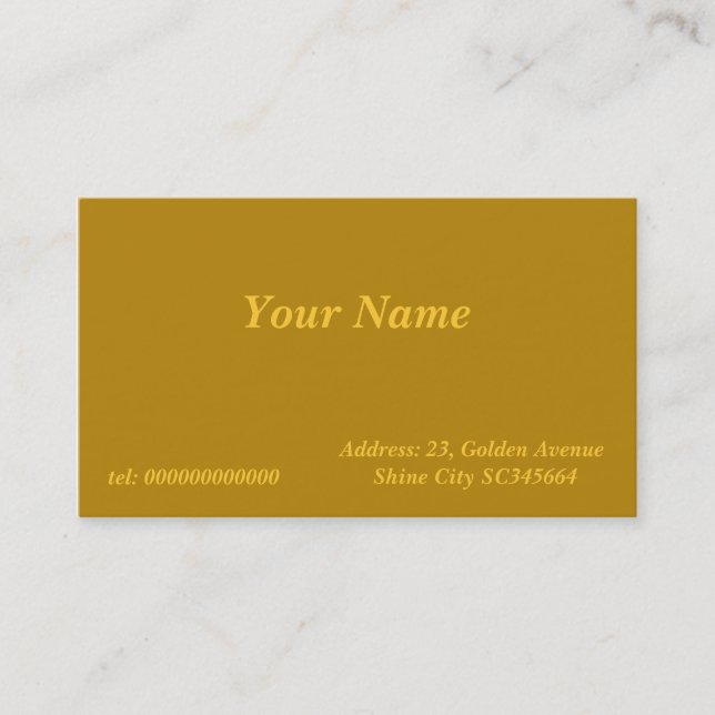 dark gold color business card (Front)