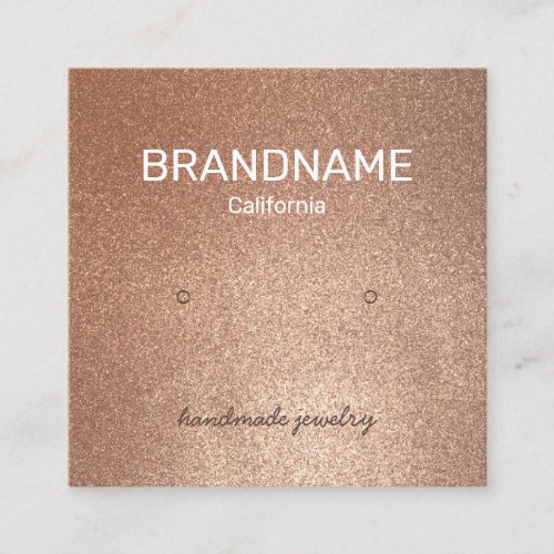 Dark Gold Color Gradient Texture Earrings Studs Square Business Card