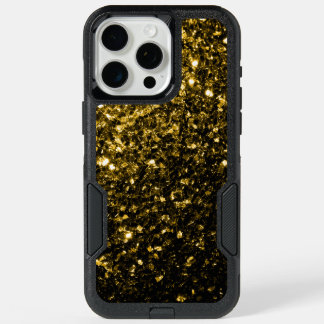 Dark gold faux glitter sparkles iPhone 15 pro max case